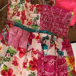 Girl's Sun Dress L1989 Place Est Multicolor Quilted Smock Tiered